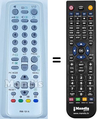 Replacement remote control HUAYU RM-191A